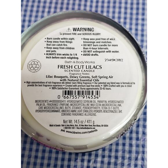 BBW Fresh Cut Lilacs Large 3 Wick Candle Spring Home Fragrance Decor - Picture 2 of 2